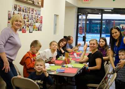 Kids and parents happy at this birthday party