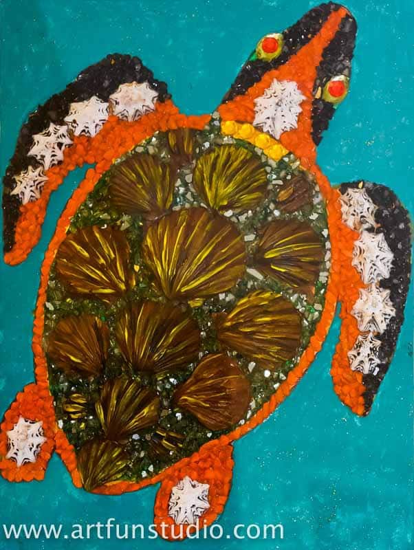 Sea turtle Mosaic for Birthday Party