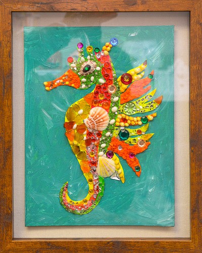 Mosaic party art work- Sea Horse