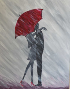 love in the rain - sip and paint image
