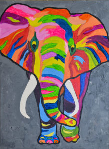Colorful Elephant - sip and paint