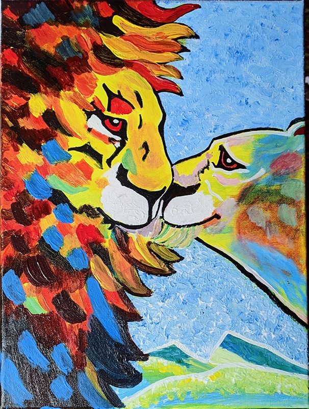 Lion and Lioness picture for sip and paint