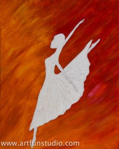 Ballerina dancing Silhouette