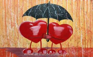 Double Hearts for Valentine Day painting