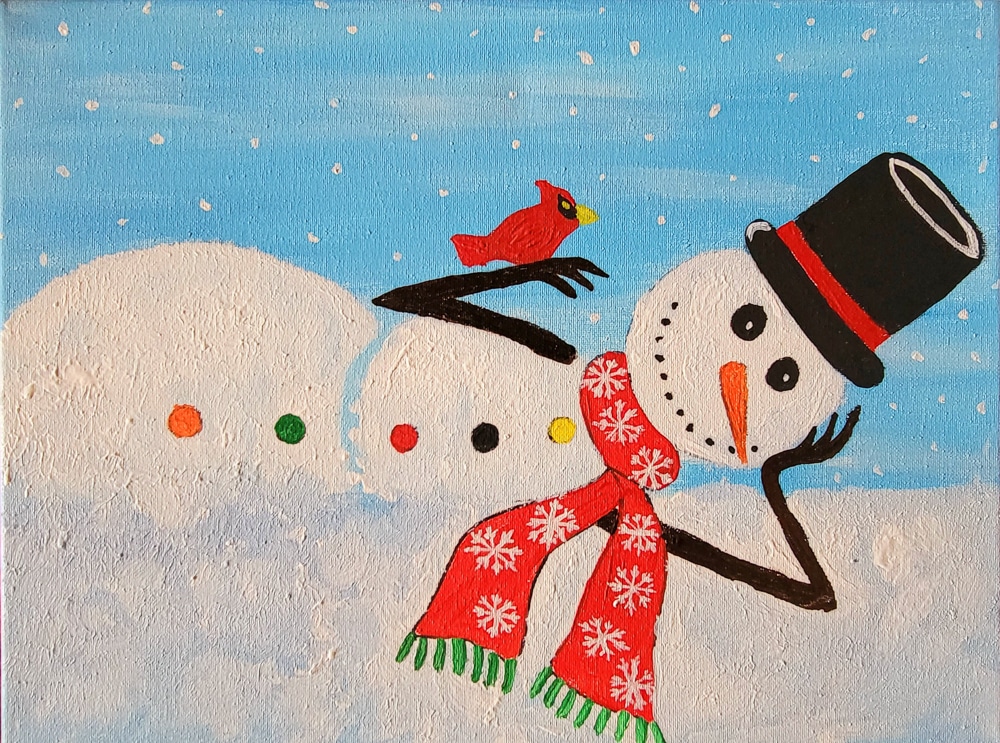 Lazy Snowman for Sip and Paint