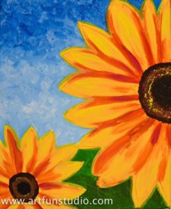 Sunflowers - Acrylic painting for sip and paint event