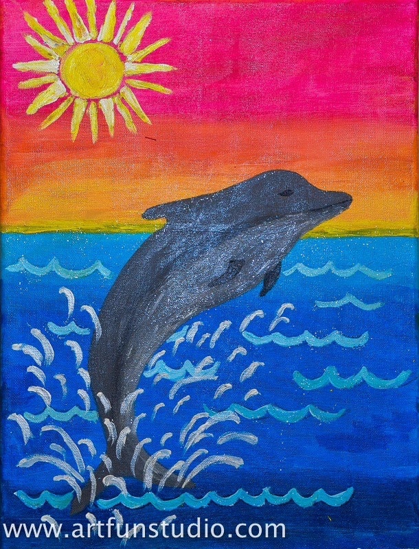 Jumping Dolphin Painting for Birthday Party