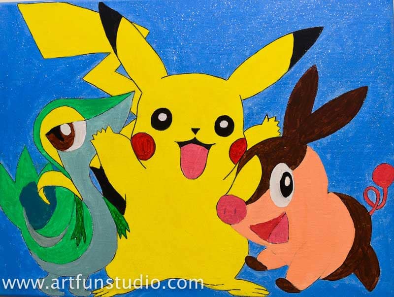 Pokemons and Pikachu Painting