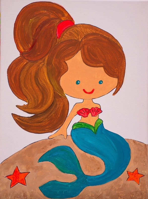 Little Mermaid painting for birthdays