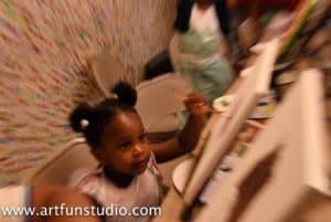 Small girl girl painting