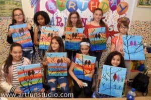 Canvas painting Birthday Party