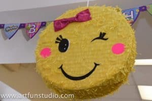 Emoji themed pinata at Art Fun Studio