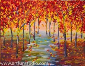 Autumn in the park - sip and paint