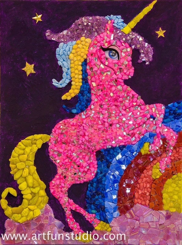 unicorn mosaic Birthday party