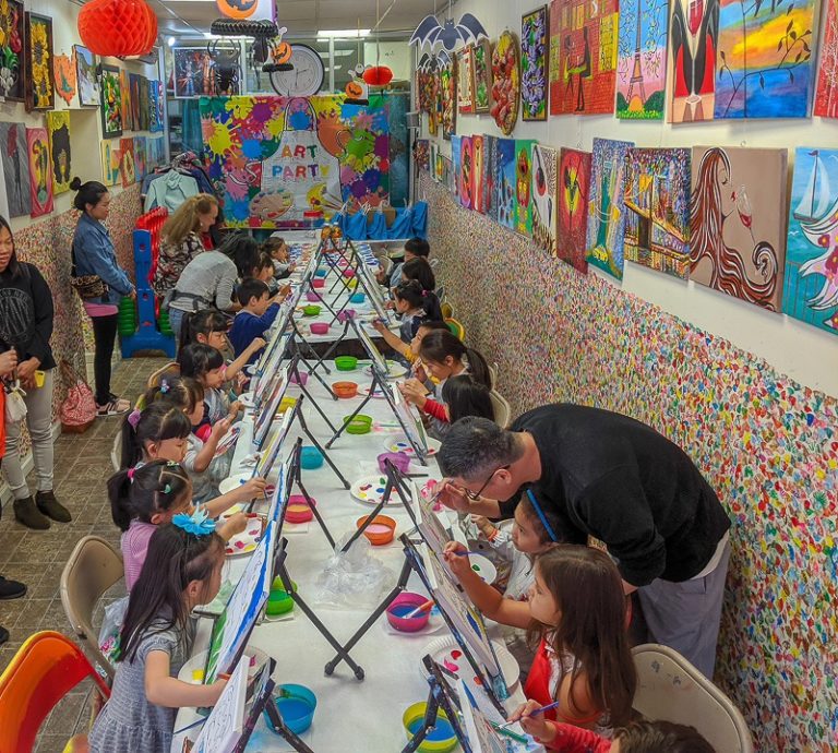 Ceramic and Canvas Painting Birthday Party Package Art Fun Studio