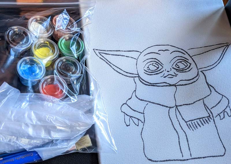 BABY YODA PAINT & SIP KIT  Host Your Own Sip and Paint Paint Party - Art  Fun Studio