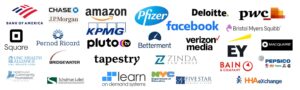 Logos of our corporate clients participated in our virtual sip and paint events. Book your here