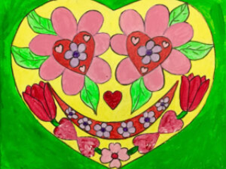 Heart with flowers
