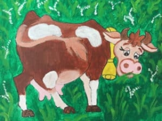 farm animal - cow for school painting