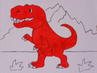 red Dinosaur walking