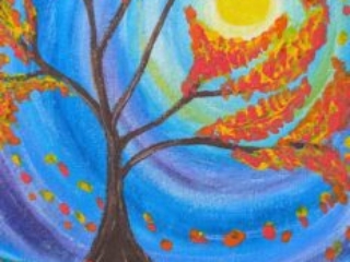 Autumn tree painting
