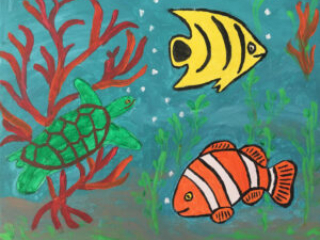 Tropical fishes to paint