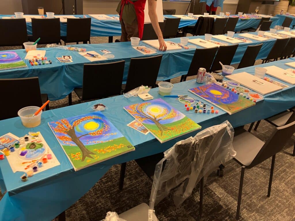 corporate sip and paint event results