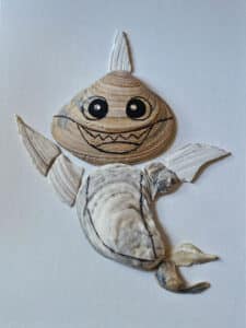 Baby shark from seashells