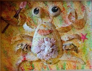 Crab made from seashells