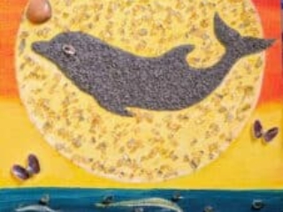 mixed media project with dolphin