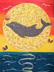 mixed media project with dolphin
