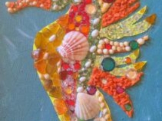 mixed media seahorce