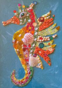 mixed media seahorce