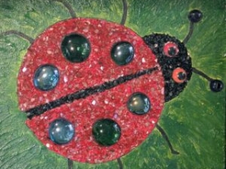 image of mixed media ladybug