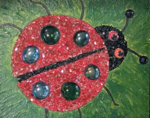 image of mixed media ladybug