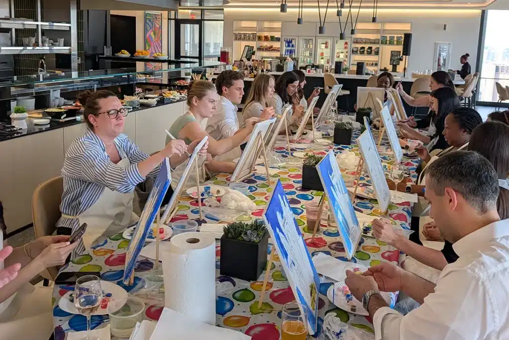 Painting in corporate cafeteria