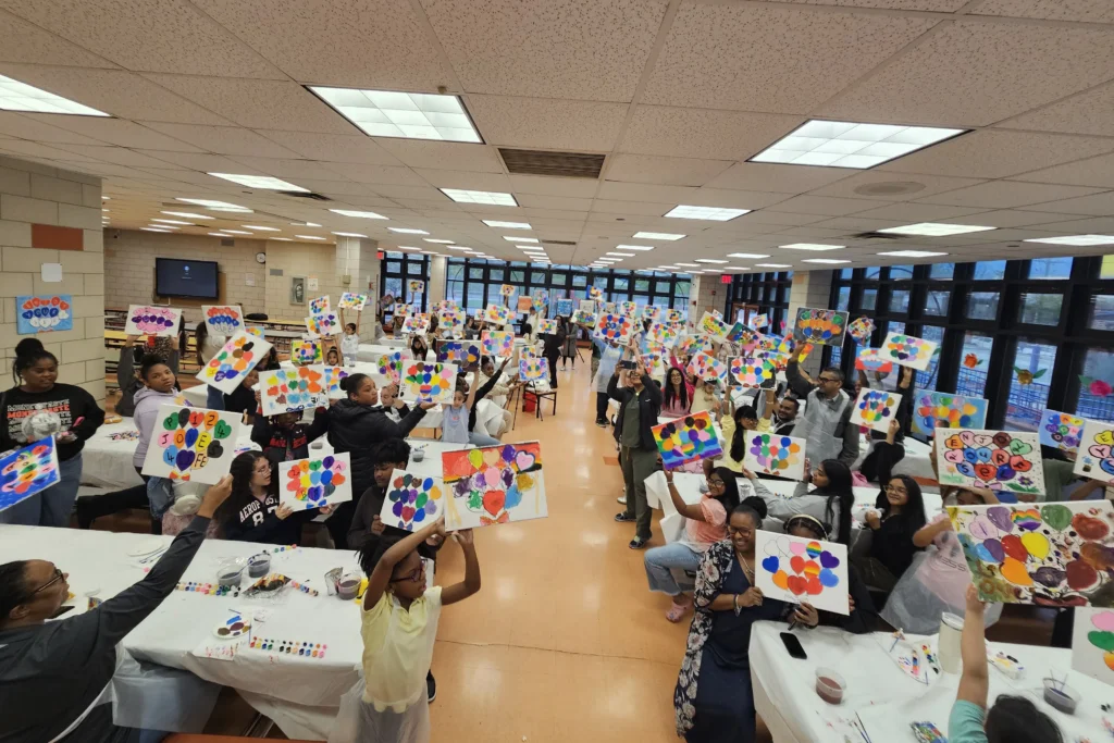 Parent and children during Family Nights in school