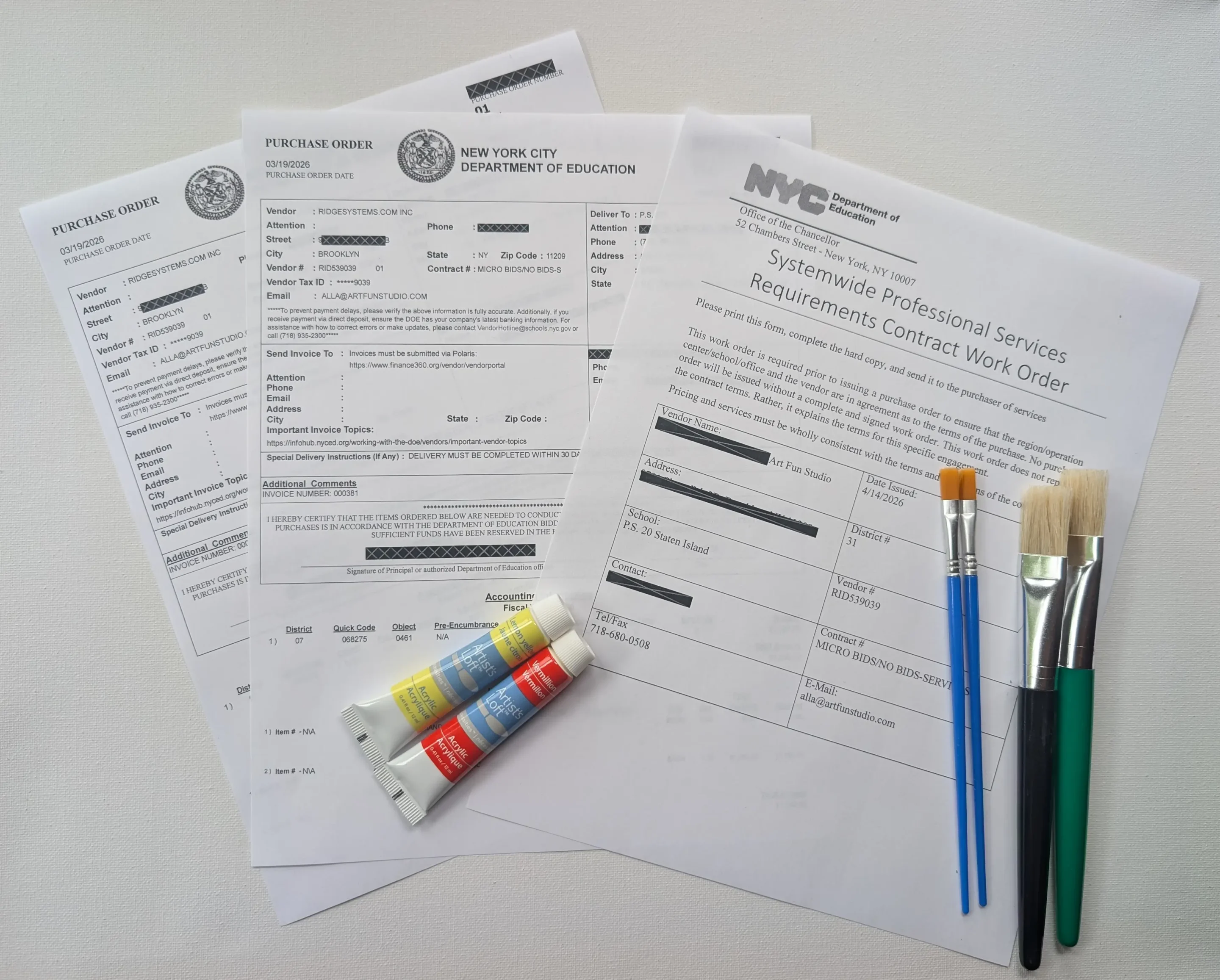 Official DOE Purchase order and dork order