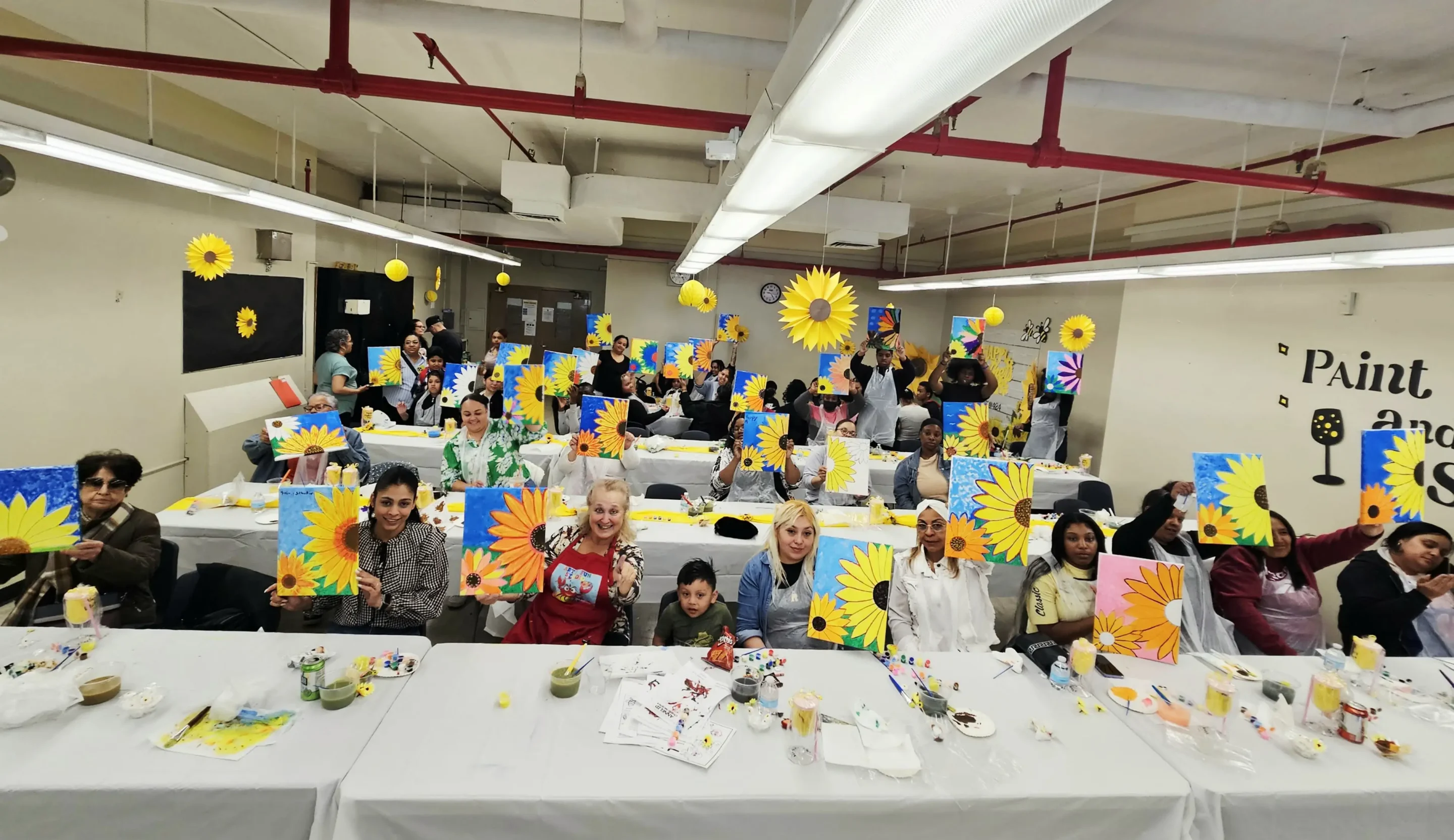 rt Fun Studio instructor-led mobile painting event for a school parent engagement night in NYC