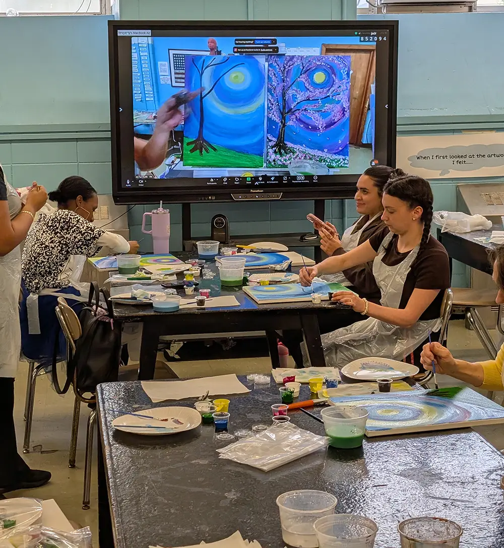 teachers during art workshop